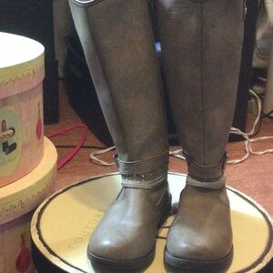 Gray Knee-High Cowboy boots Sz 1 kids